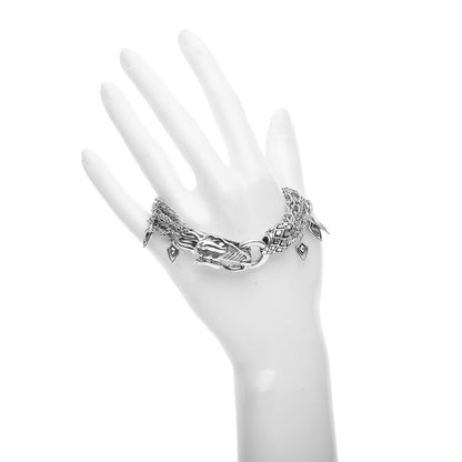 John Hardy Sterling Silver 18K Yellow Gold Naga Dragon Multi Strand Chain Bracelet 2 of 4