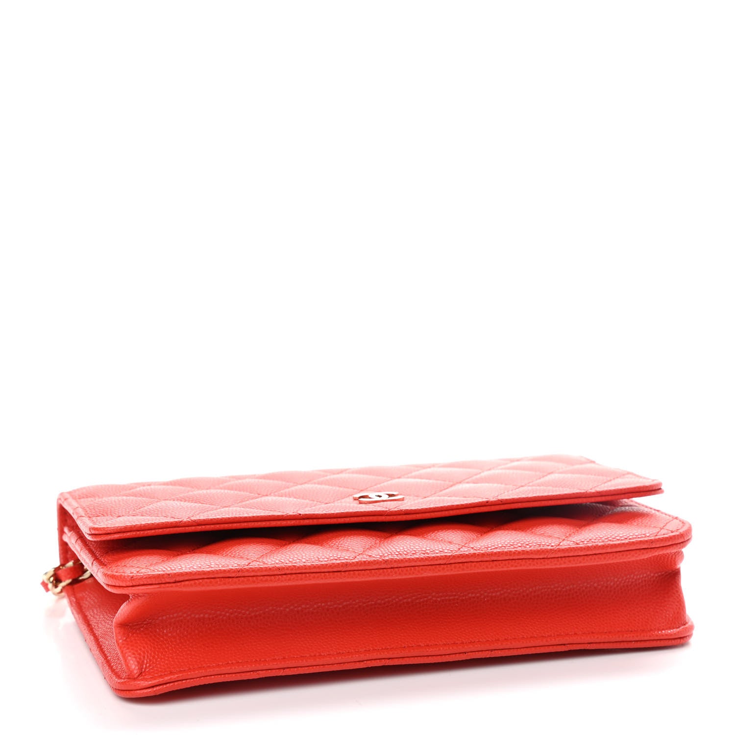 Chanel Caviar Quilted Wallet On Chain WOC Orange 3 of 9
