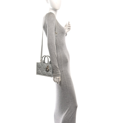 Christian Dior Calfskin Macrocannage Mini Book Tote Grey 2 of 10