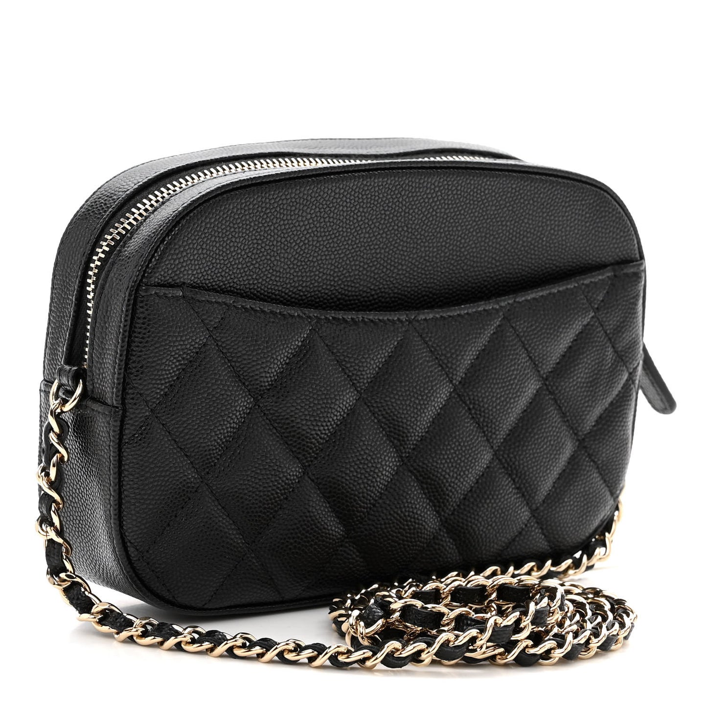 Caviar Quilted Vanity With Chain Black