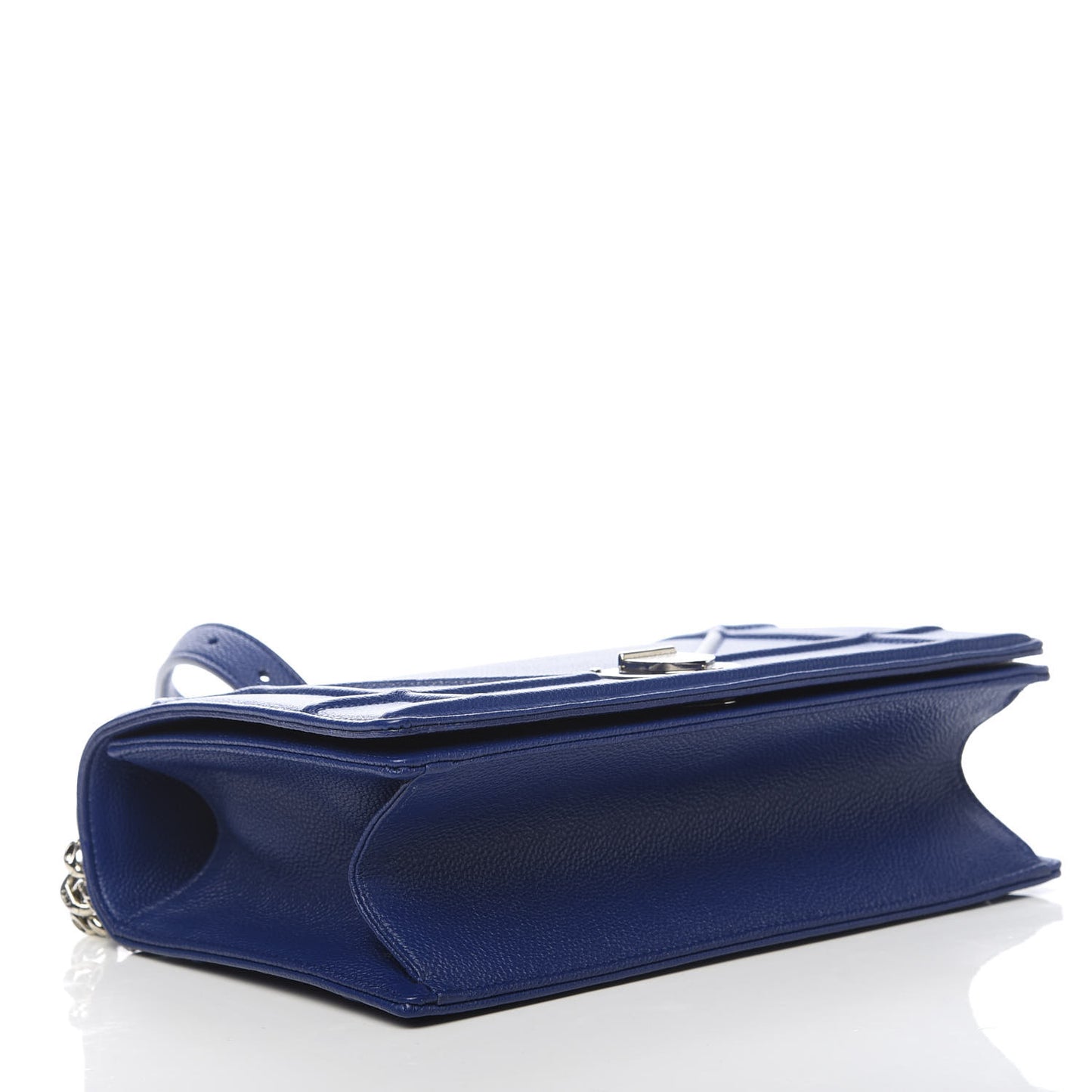 Grained Calfskin Medium Diorama Flap Bag Bleu De Minuit