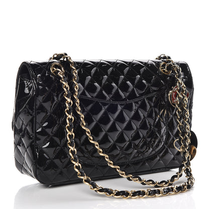 Chanel Patent Calfskin Quilted Valentine Charms Medium Single Flap Black 3 of 11