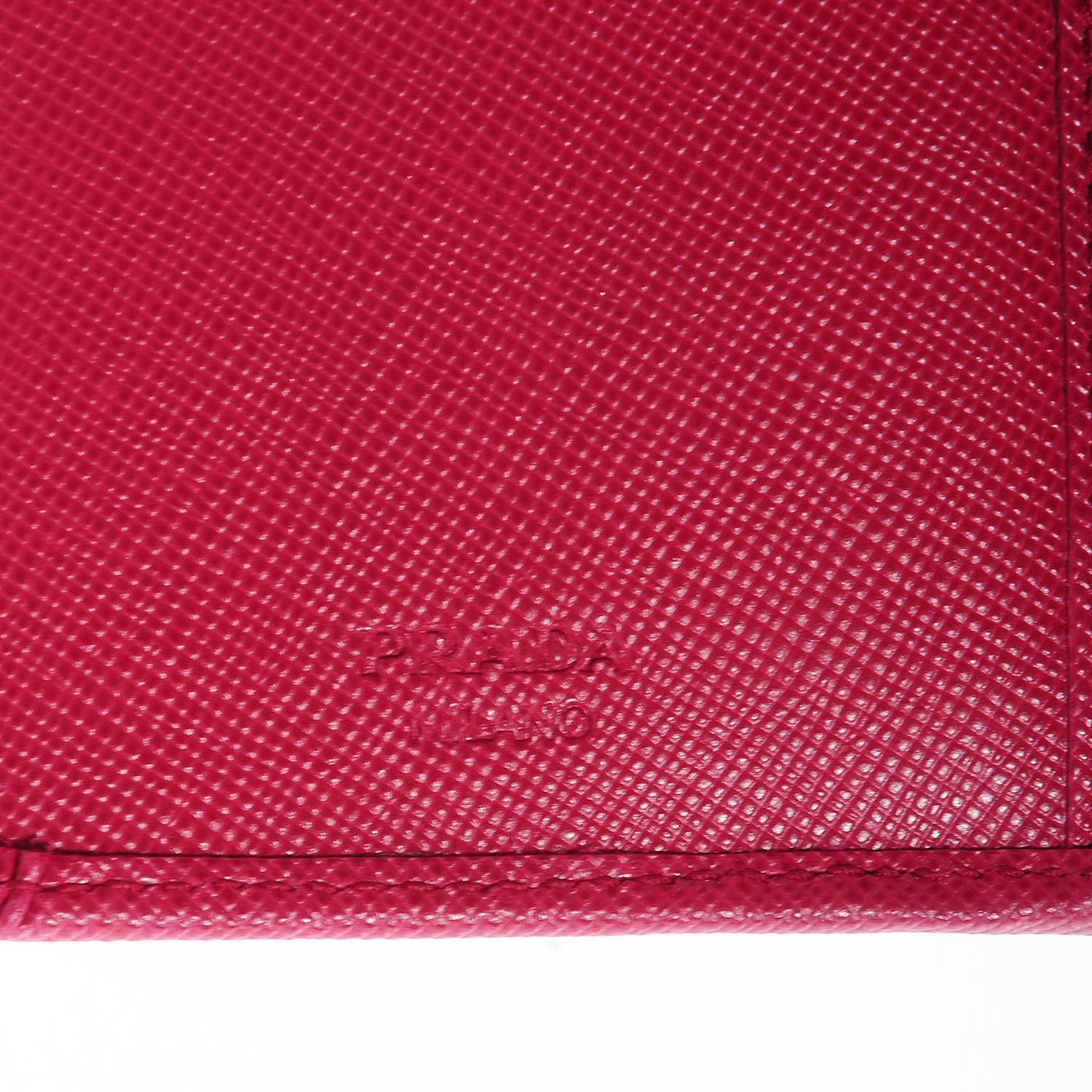 Prada Saffiano Metal Wallet Ibisco 8 of 10