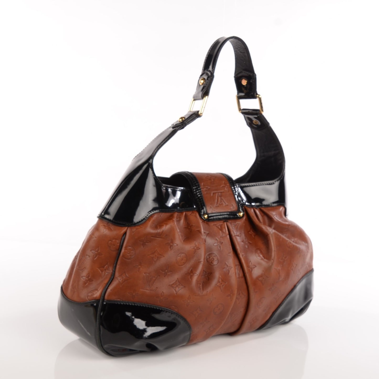 Monogram Embossed Cuir Polly Hobo Fauve