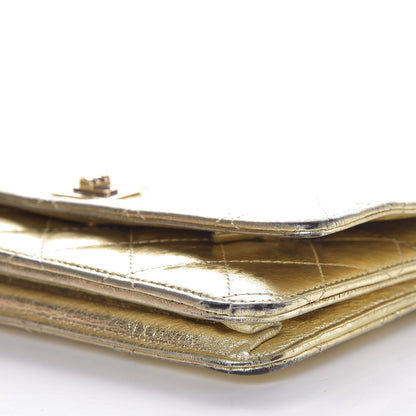 Chanel Metallic Aged Calfskin Reissue Wallet On Chain WOC Gold 16 of 18