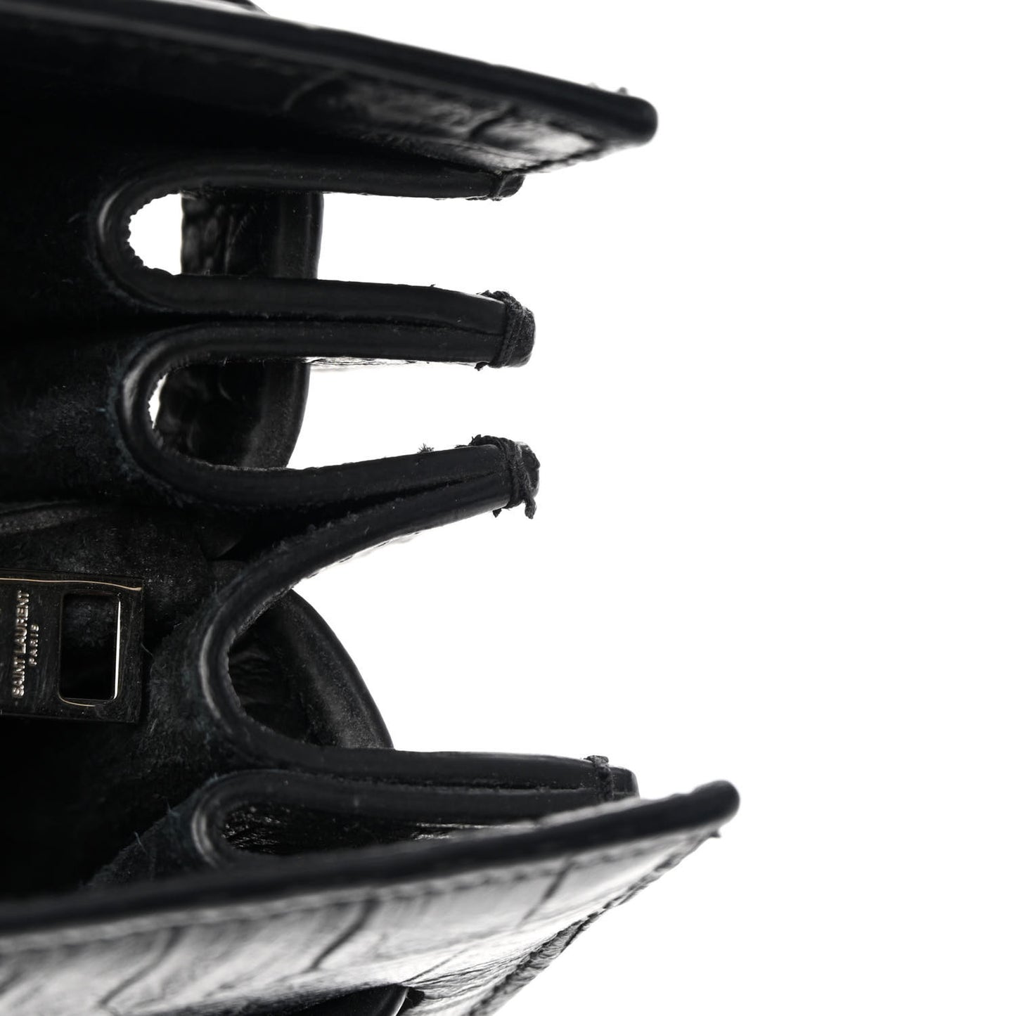 Calfskin Crocodile Embossed Small Sac de Jour Black