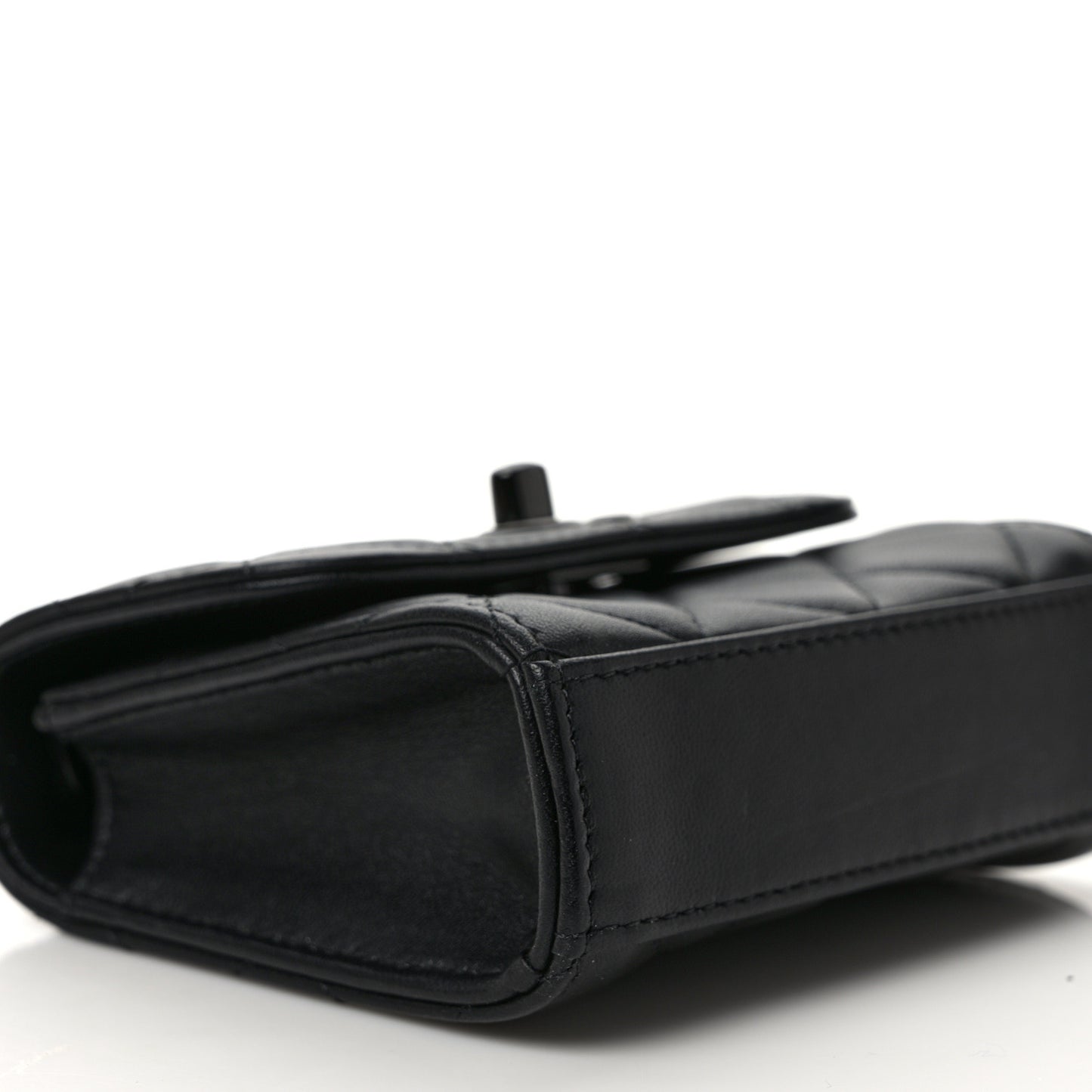 Lambskin Quilted Mini Trendy CC Clutch With Chain So Black