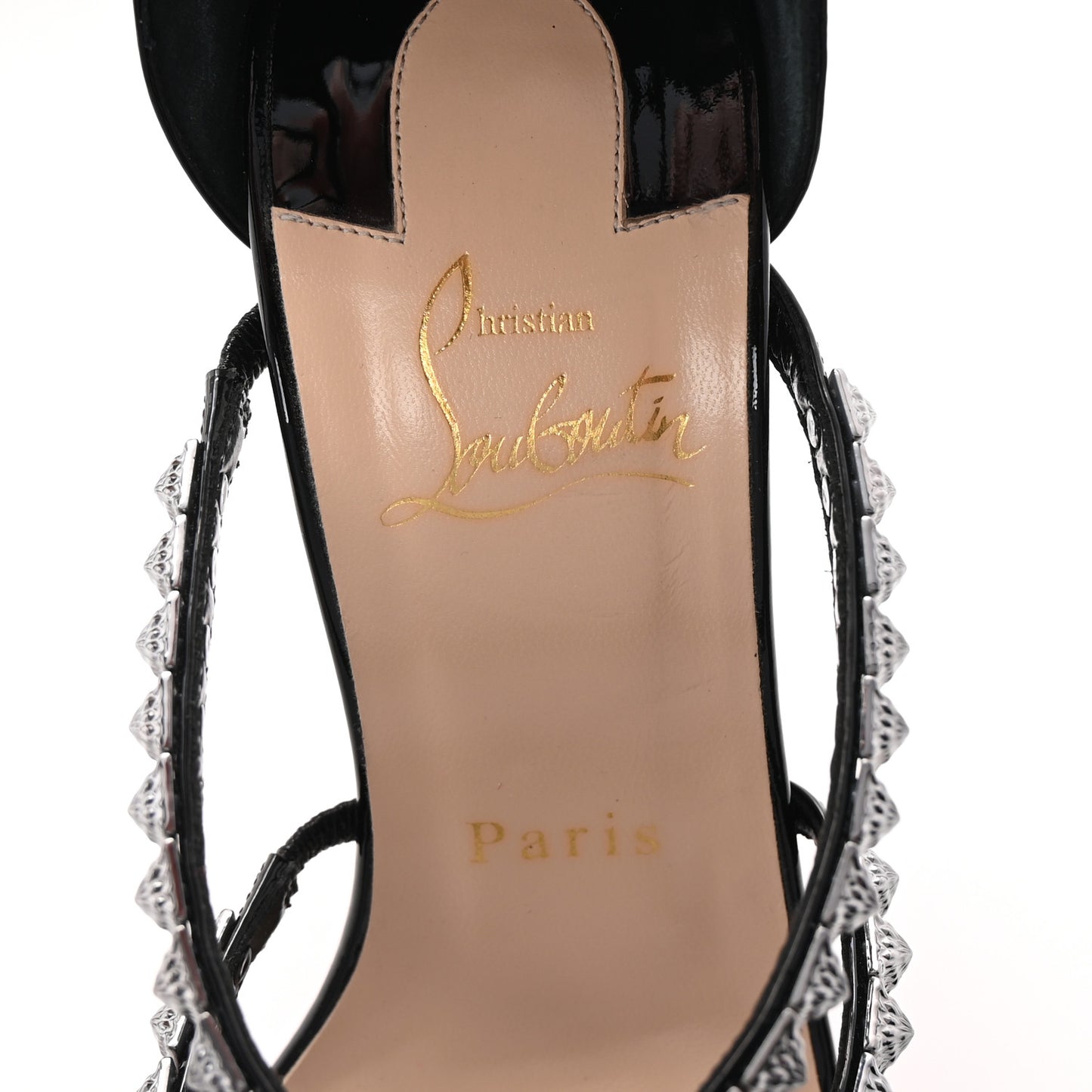 Patent Forever Girl 100 Studded Sandals 38 Black