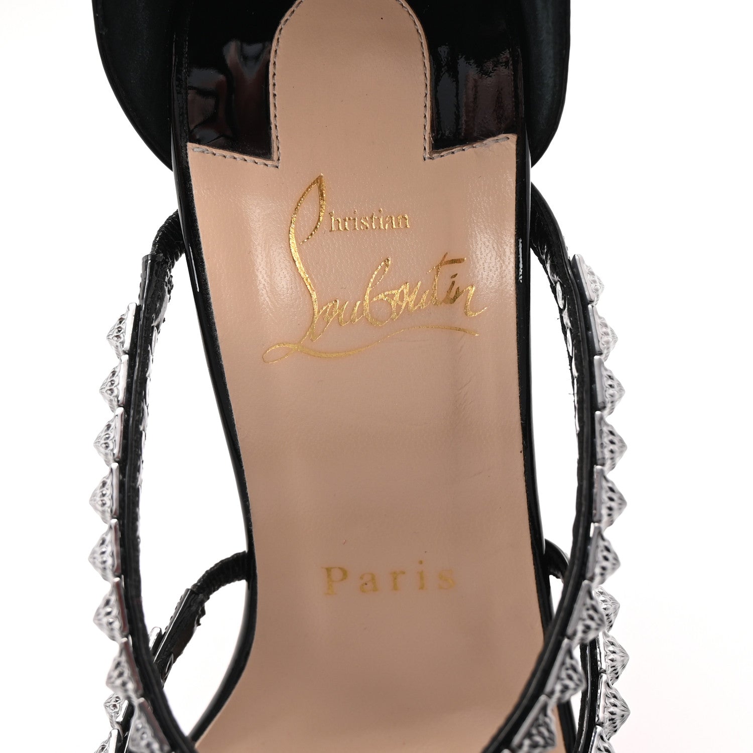 Christian Louboutin Patent Forever Girl 100 Studded Sandals 38 Black 8 of 9