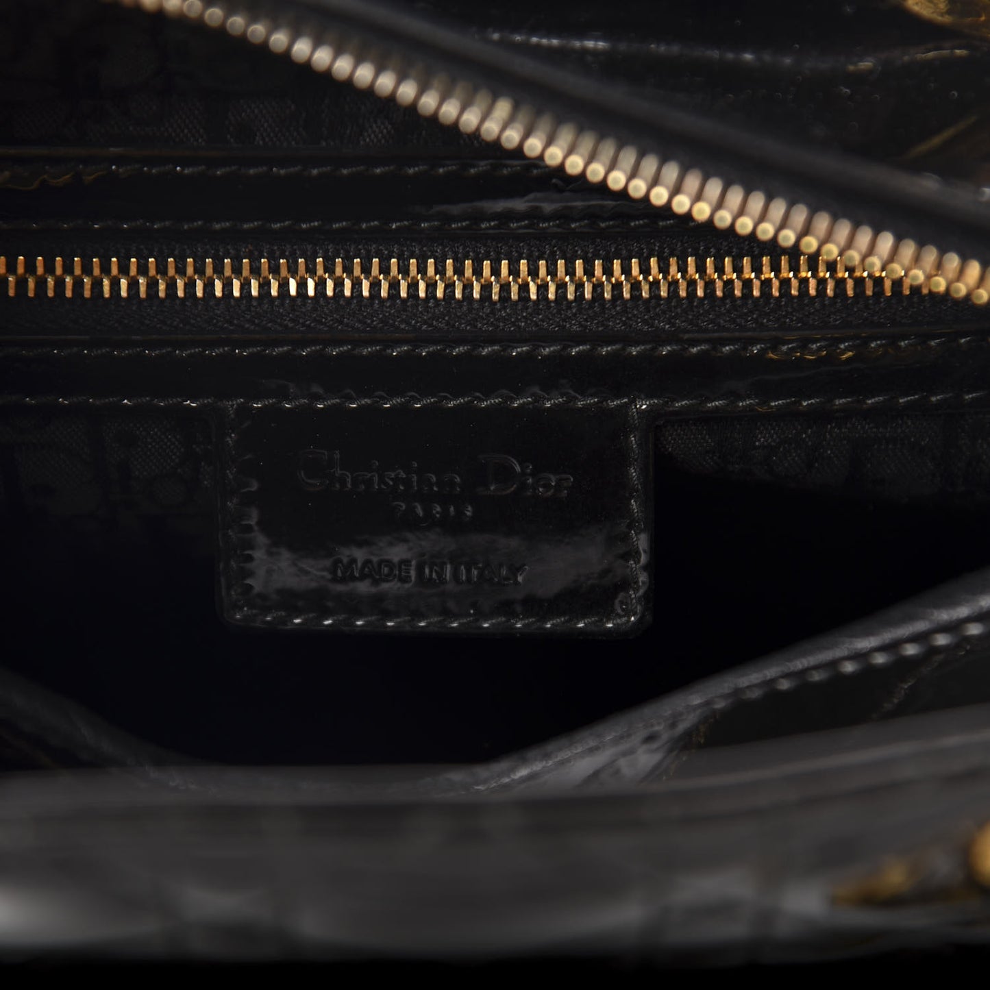 Patent Cannage Medium Lady Dior Black