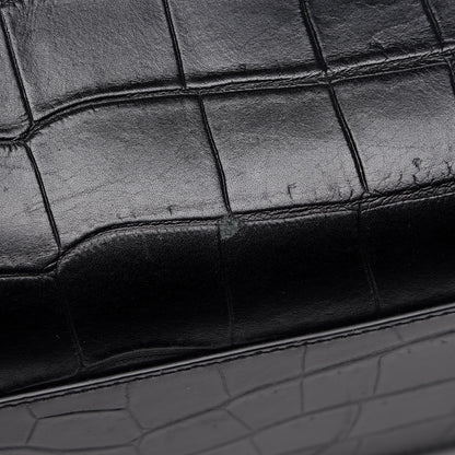 Saint Laurent Croc Calfskin Embossed Bold Shopper Tote Black 18 of 18