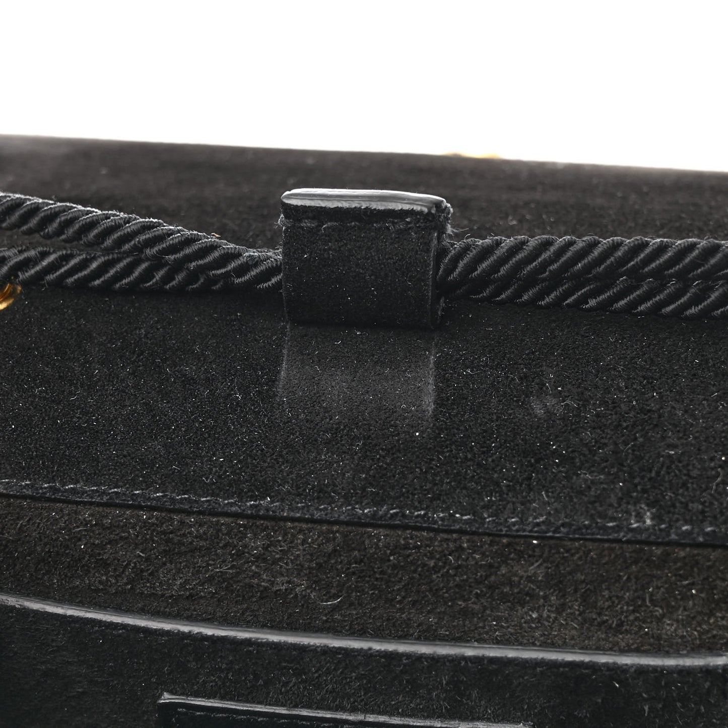 Suede Medium Monogram Fetish Satchel Black