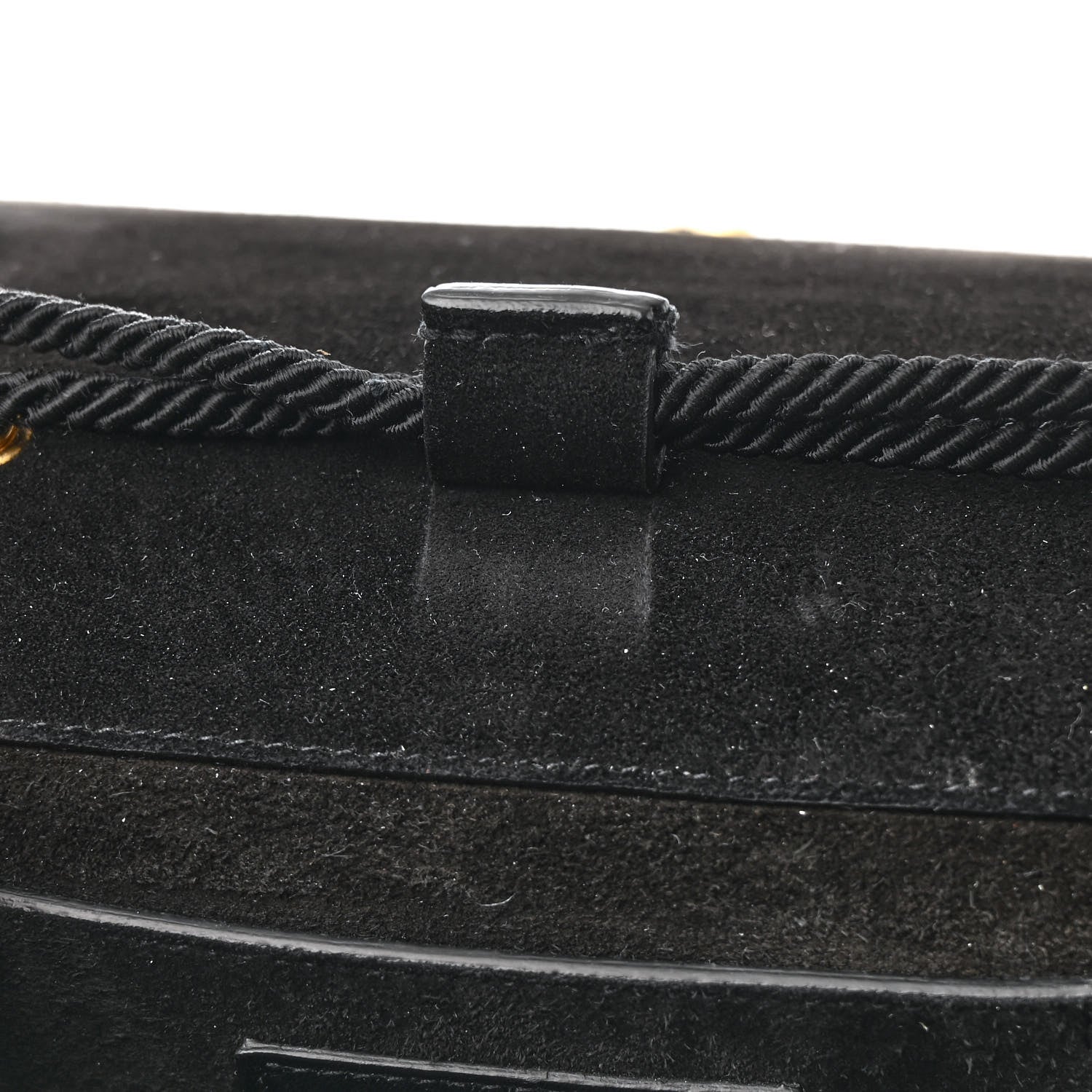 Saint Laurent Suede Medium Monogram Fetish Satchel Black 10 of 11