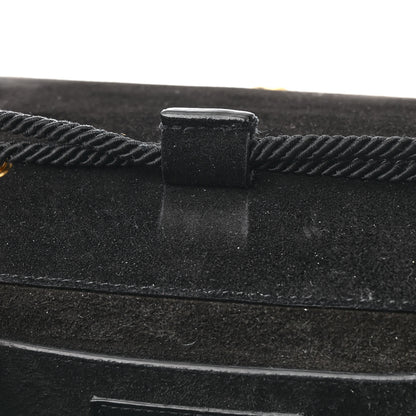 Saint Laurent Suede Medium Monogram Fetish Satchel Black 10 of 11