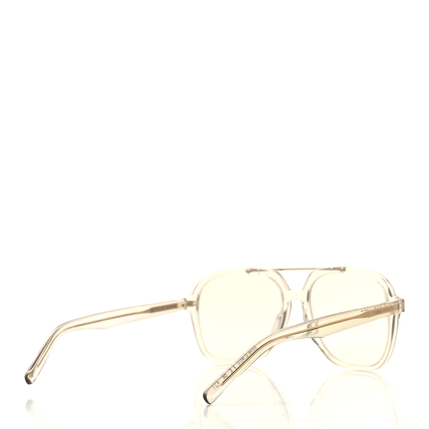 Saint Laurent Acetate Geometric Aviator Sunglasses SL 545 Transparent Cream Light Gold 4 of 8