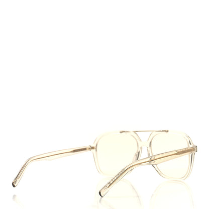 Saint Laurent Acetate Geometric Aviator Sunglasses SL 545 Transparent Cream Light Gold 4 of 8