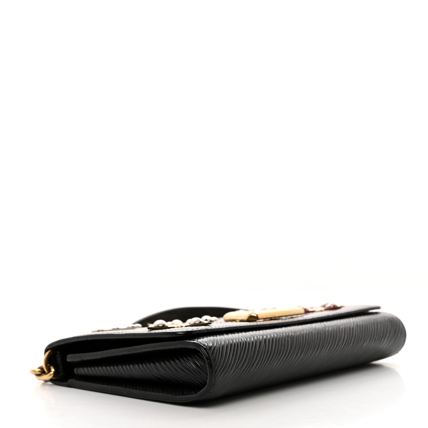 Epi Mechanical Flowers Twist Chain Wallet Black