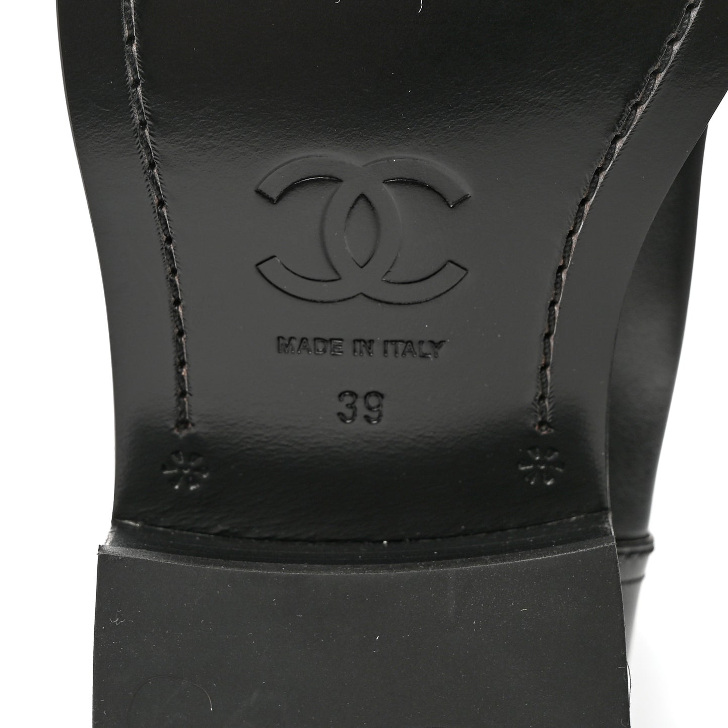 Calfskin Cap Toe High Boots 39 Black