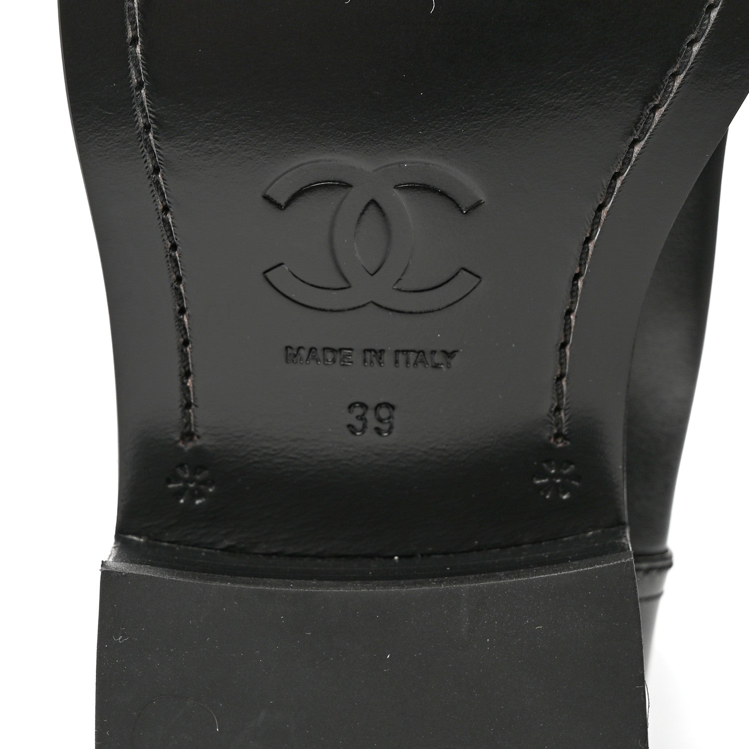 Chanel Calfskin Cap Toe High Boots 39 Black 6 of 9
