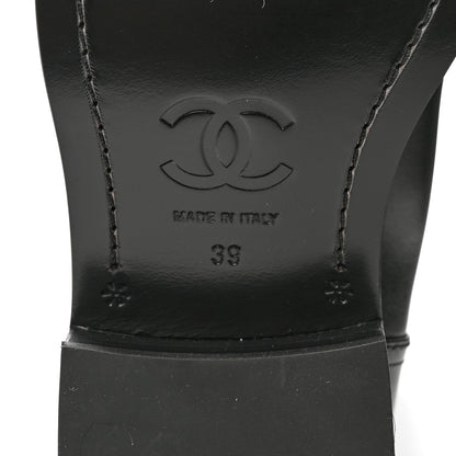 Chanel Calfskin Cap Toe High Boots 39 Black 6 of 9