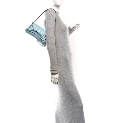 Gucci Nappa Vertical Matelasse Medium Maxi Horsebit Chain Shoulder Bag Crystal Snow 2 of 10