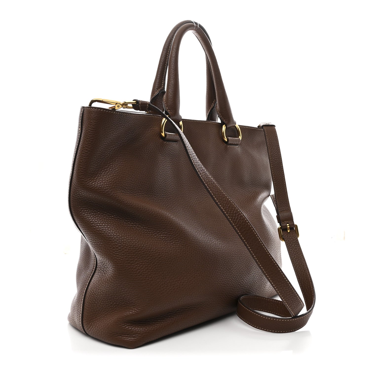 Prada Vitello Daino Shopping Tote Bruciato 3 of 13