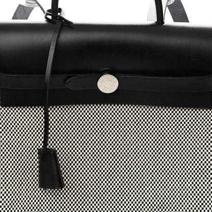Hermes Criss Viking Vache Hunter Herbag a Dos Zip Retourne Backpack Ecru Black 9 of 12