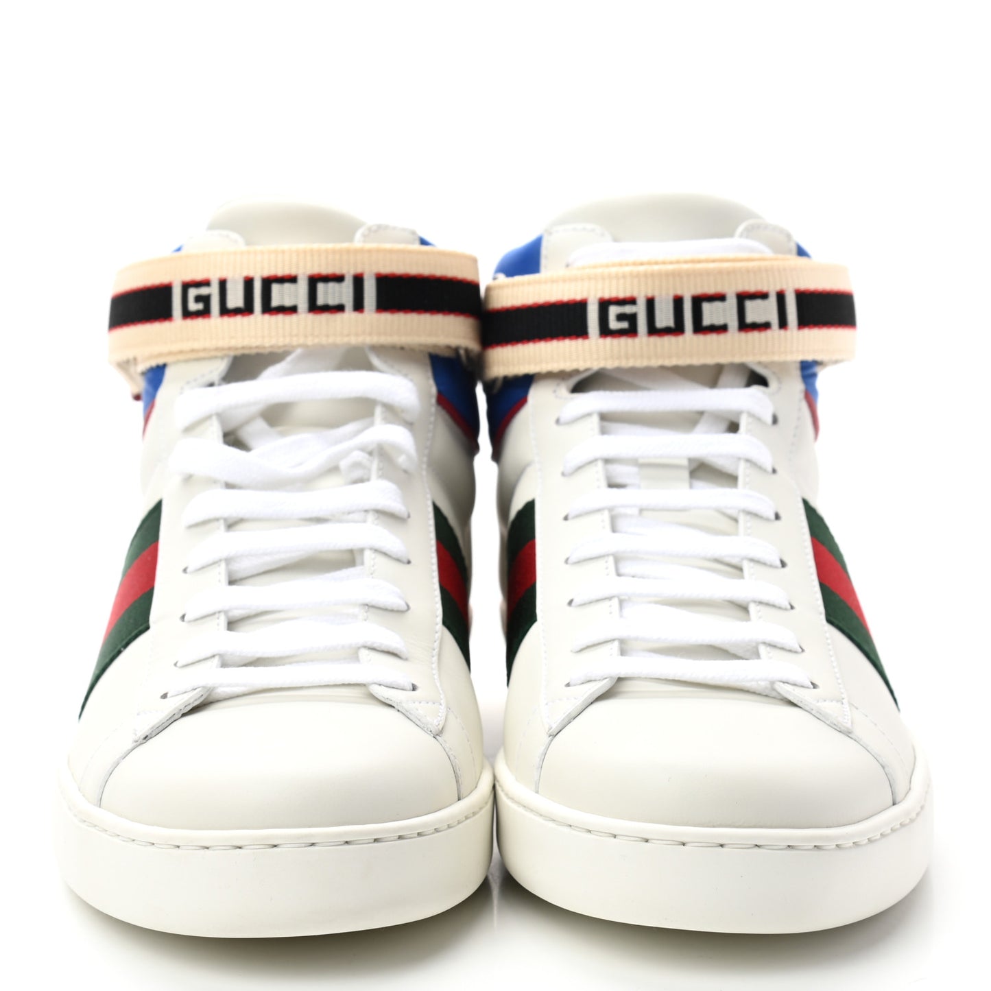 Calfskin Ayers Web Mens New Ace Stripe High Top Sneakers 8 White