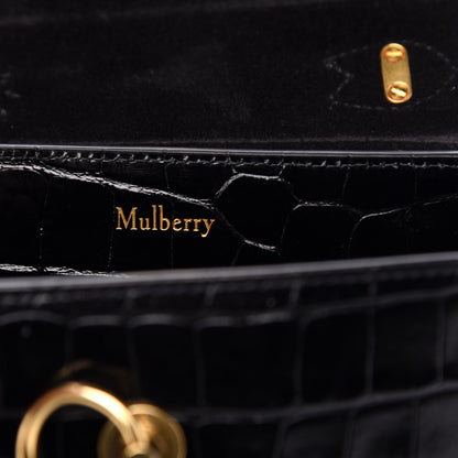 Mulberry Shiny Croc Calfskin Embossed Micro Seaton Black 6 of 10