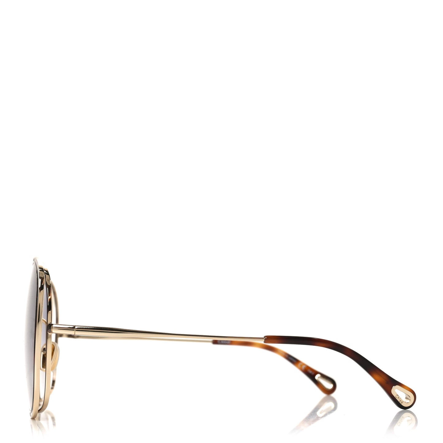 Oversized Round Novelty Sunglasses CH0036S Gold Havana