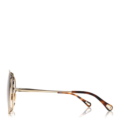 Chloe Oversized Round Novelty Sunglasses CH0036S Gold Havana 3 of 8
