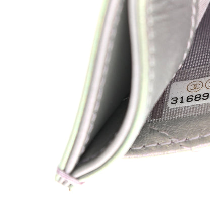 Chanel Iridescent Calfskin Quilted Card Holder Light Purple 8 of 9