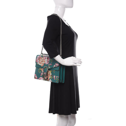 Gucci Calfskin Blooms Print Medium Dionysus Shoulder Bag Bright Emerald Multicolor 2 of 10