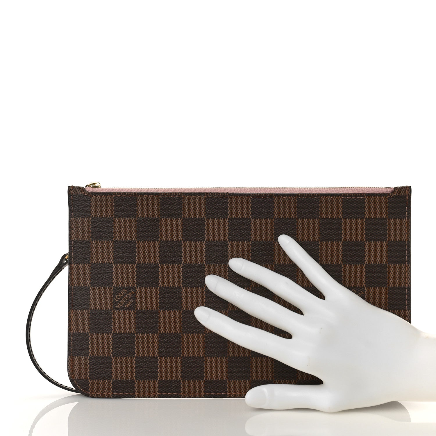 Louis Vuitton Damier Ebene Neverfull MM GM Pochette Rose Ballerine 2 of 8