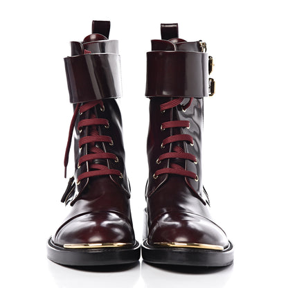 Louis Vuitton Calfskin Diplomacy Ranger Combat Boots 39 Red 2 of 7