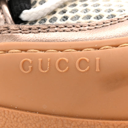 Gucci X SEGA Metallic Calfskin Mesh Womens Flashtrek Sneakers 36.5 Rame Mystic White Lago 8 of 8