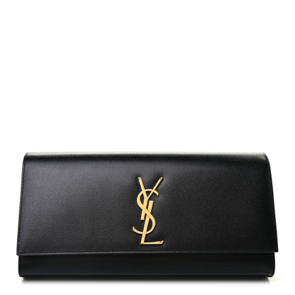 Saint Laurent Grain De Poudre Monogram Cassandre Clutch Black 1 of 7