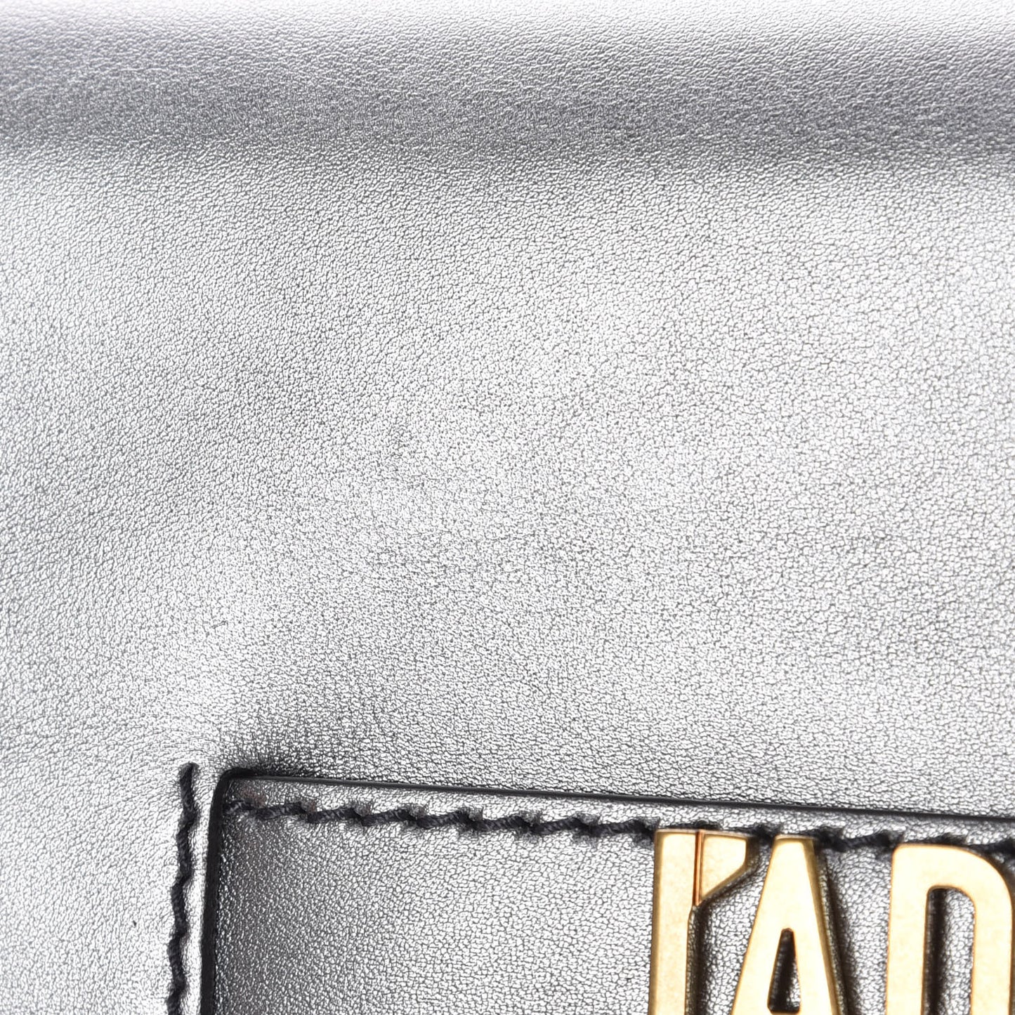 Metallic Calfskin J'adior Croisiere Chain Wallet Graphite