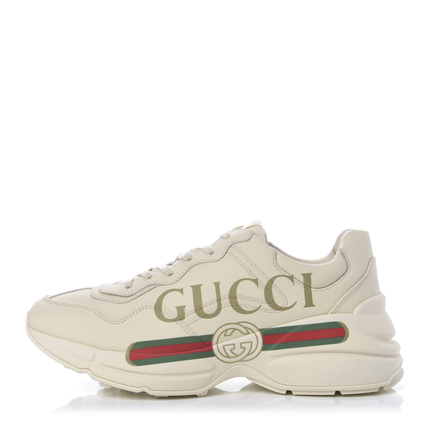 Calfskin Logo Womens Rhyton Sneakers 38.5 Ivory