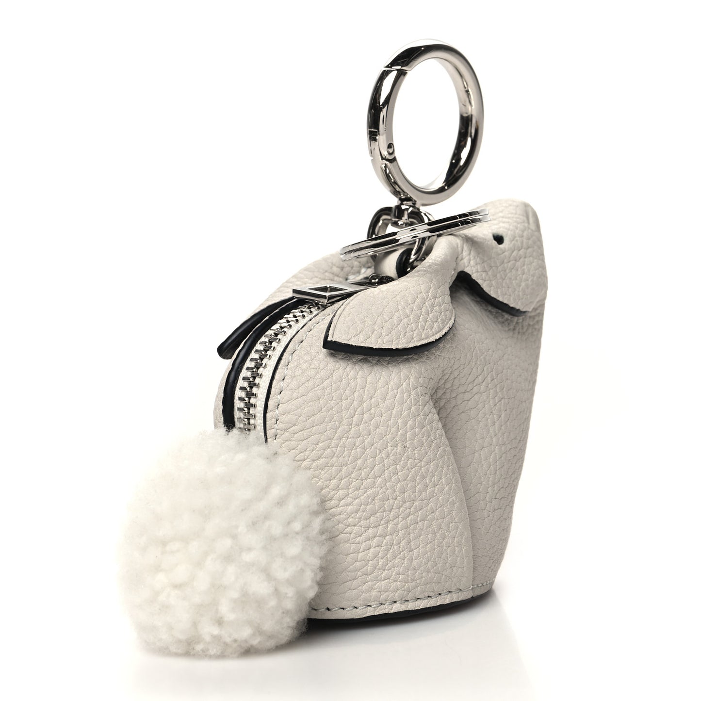 Calfskin Bunny Charm Soft White