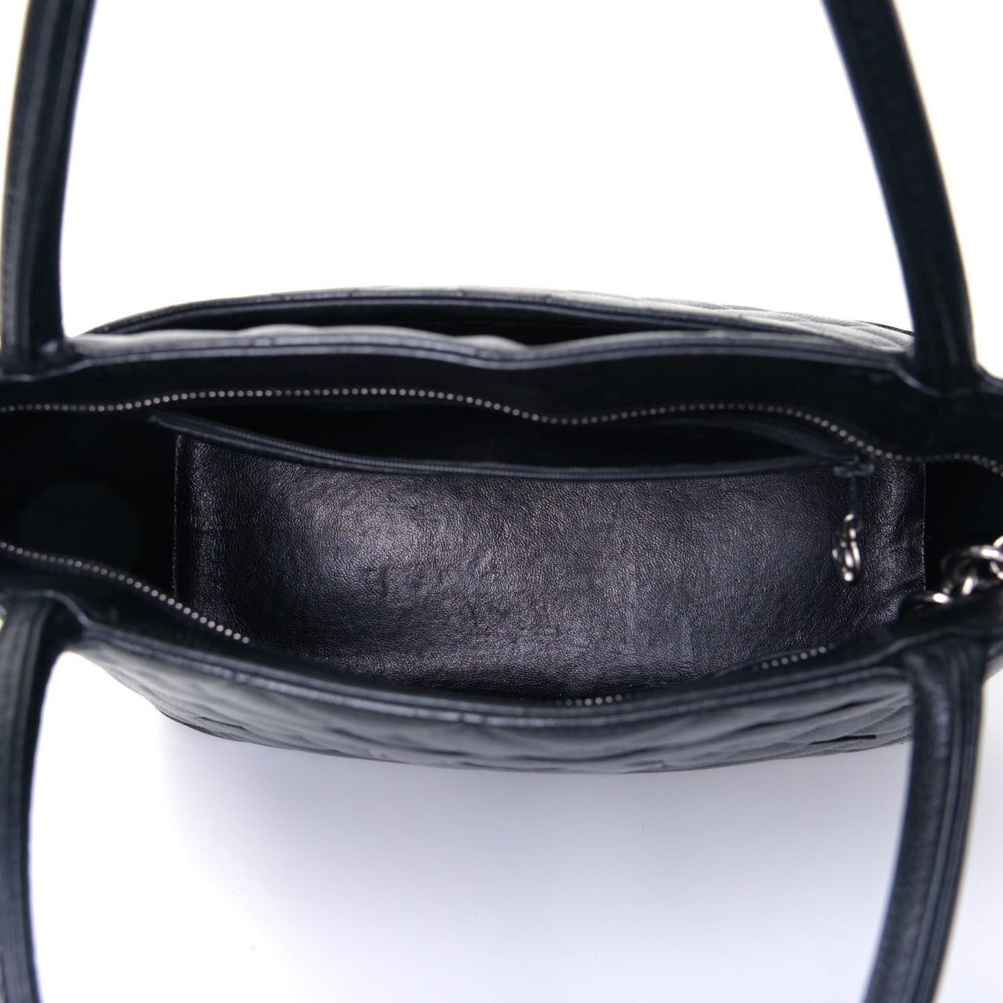 Caviar Quilted Medallion Tote Black