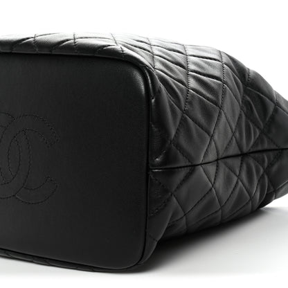 Chanel Lambskin Quilted Large Perfect Meeting Hobo Black 10 of 11