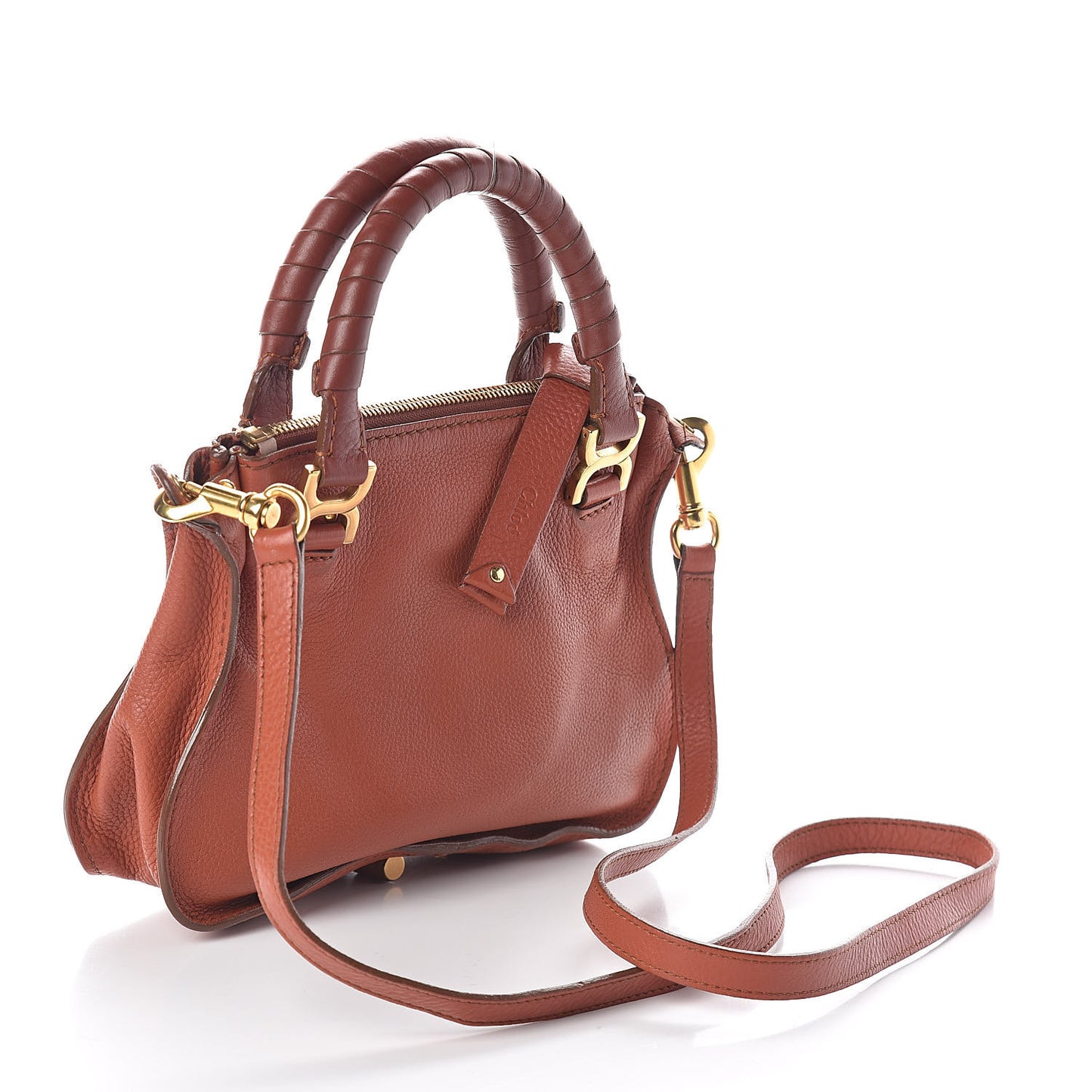 Calfskin Mini Marcie Satchel Red Bush
