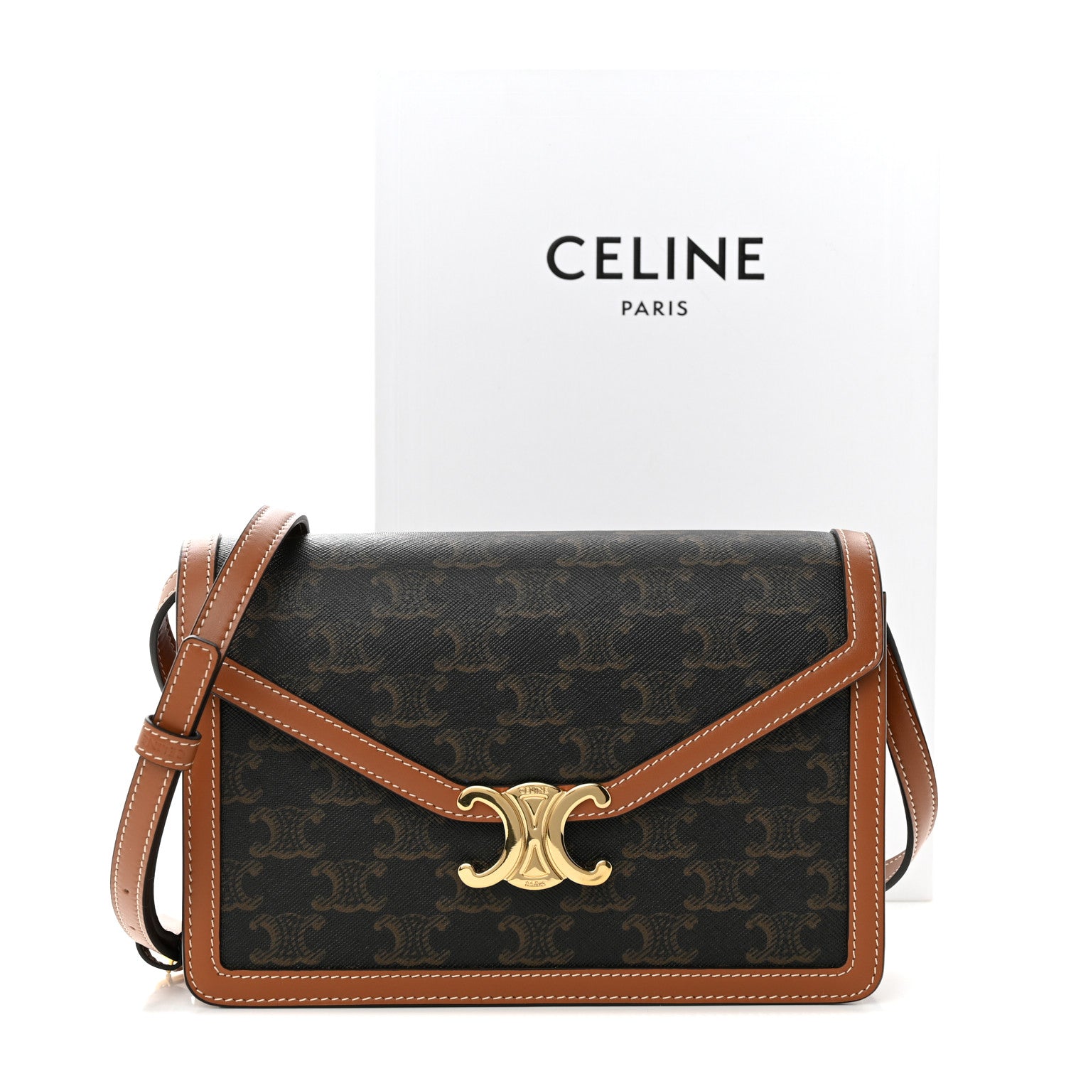 セリーヌ Celine Canvas Calfskin Horizontal Cabas Natural Tan 1764363