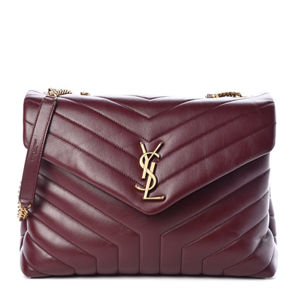 Saint Laurent Calfskin Y Quilted Monogram Medium Loulou Chain Satchel Palissandre 1 of 15