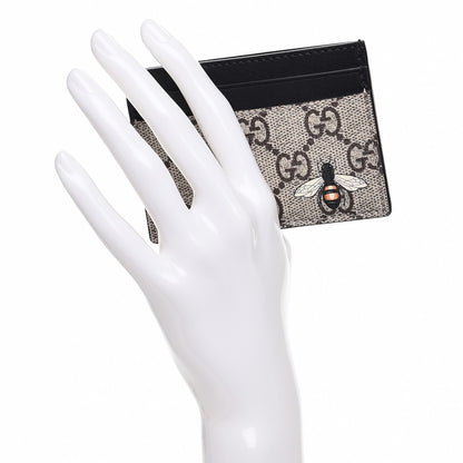 Gucci GG Supreme Monogram Bee Print Card Holder Black 2 of 6