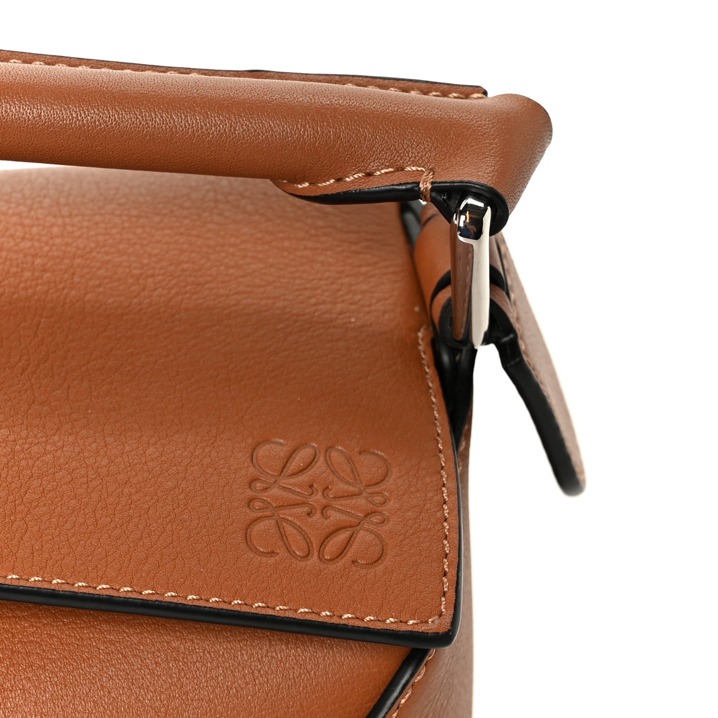 Calfskin Small Puzzle Edge Bag Tan