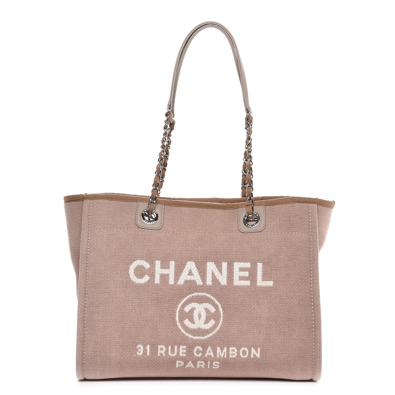 Chanel Canvas Small Deauville Tote Beige 1 of 7