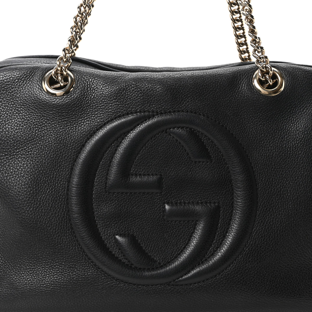 Pebbled Calfskin Medium Soho Bowler Black