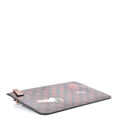 Louis Vuitton Catogram Neverfull MM GM Pochette Marron 3 of 6